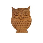 Solid Wood Owl Carving Decor