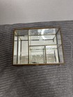 Vtg Brass   Clear Glass Etched Display Case Trinket Box For Jewelry See Pic