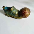Brass Ashtray Shoe Cigarette Holder Metal Design Home Decor Vintage
