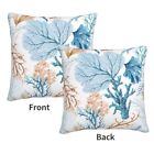 Nautical Coastal Blue Throw Pillow Covers 18x18 Set Of 2 Beach Themed Ocean 