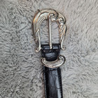 Vtg Belt Black Leather Croc Embossed Western Ornate Silver Buckle Size Xl Galaxy