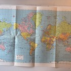 Hammond s International Vtg Large Wall Map Of The World 21x29    Nice   u17 