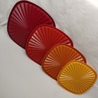 Lot Of 4 Vtg Tupperware Square Servalier Instant Replacement Lids Harvest Colors