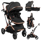 2 In 1 Baby Stroller  Convertible Bassinet Pushchair For Infants  0-36 Months