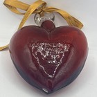 Las Ventanas Al Paraiso Mexican Hand Blown Glass Heart Ornament 5 5    Large Red