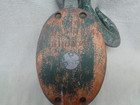 Vintage Antique Large Maritime Block Tackle Pulley Double Wood W large Hook 12lb