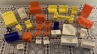 Vintage Louis Marx Superiors Dollhouse Furniture 1950s 28 Pieces Bed Chairs Bath