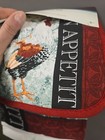 4pc Printed Kitchen Set  2 Pot Holders   2 Towels  14 x24   Rooster bon Appetite