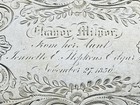 Antique 1850 William Gale   Son Sterling Silver Footed Salver Hand Engraved