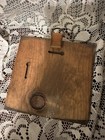 Vintage Wood Wall Hanging Plaque W  Metal Loop  Circular B w Art