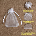 100pcs Premium Sheer Organza Bags  White Wedding Favor Bags