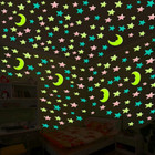 100pcs 3d Star Moon Glow In The Dark Luminous Ceiling Wall Stickers Room Decor