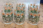 Set Of 6 Vintage 1960s Stotter Carnation Acrylic Cups Double Old Fashioned Mcm