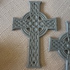  set 2  7    Cast Iron Metal Celtic Gothic Ornate Wall Cross Rustic Church Decor