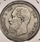 Belgium -  Leopold Ii - 5 Francs - 1870 - Km-24 -  900 Silver