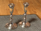 Vintage Pair Of Empire  381 Weighted Sterling Silver Candlestick Holders 6 1 2in