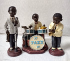 Vintage Black Americana Jazz Musicians Ceramic Figurines Singer Drummer Sax