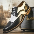 Men Business Formal Wedding Oxfords Lace Up Wing Tip Brogues Dress Shoes Leather