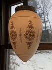 Vintage Hollywood Regency Hanging Swag Light Frosted White Tear Drop Globe Glass