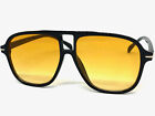 Men Women Classic Vintage Retro Hip Hop Style Sunglasses Black Frame Orange Lens