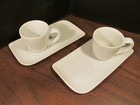 4 Pc  Jetblue Airways Mint Airline Espresso Cup   Saucer Tray Plate Set