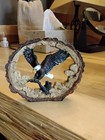 Decorative Bald Eagle  Rustic Wood Sculpture Design  Hand Painted Resin 3 75 In 