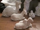 12pc Vtg Avon White Porcelain Christmas Nativity Set   Stable W boxes 1980s