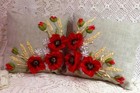 Set 2 Ukrainian Handmade Embroidered Pillow Cover Ribbon Embroidery  Custom Size
