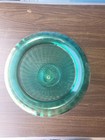 Vintage Large Teal   Turquoise Vase 13  Paneled Glass