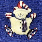 Vintage Christmas   Winter Brooches Set Of 4 White Enamel On Silver Metal