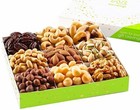 Nut Cravings - Green   White Gift Box     9 Gourmet Nuts  Father s Day Gift Tray