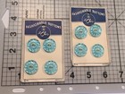 Two Cards Of Vintage Le Chic Clear Turquoise Blue Plastic Buttons Lot Unused