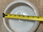 Vtg Milkglass Geometric Globe Lamp Ceiling Light Pleated Ribbed 7 5 8    Fitter