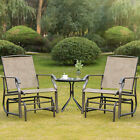 2-piece Glider Outdoor Chair Set Garden Patio Bistro Swing Furniture