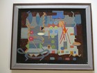 Vintage Surreal Abstract Painting Modernism Mid Century Expressionism Cubism Old