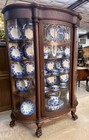 Exceptional American Antique Quartersawn Oak China Curio Cabinet Bookcase 1880