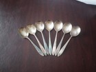 7 Vintage Community Silver Plated Large Soup Spoons 