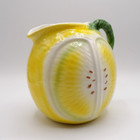 Vintage Ceramic Lemon Shaped Pitcher Majolica Style Italy Ec