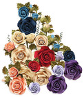 Graphic45 Photogenic Black Rose Bouquet  15pc  Scrapbooking Paper Flowers