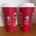 Starbucks 2025 Red Reusable Holiday Cup Limited Edition Christmas 2x Tumblers