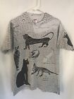 Vtg Art T Shirt The Museum Company The History Of Cats In Art Aop Single Stitch