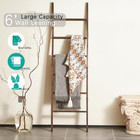 6 Tier Blanket Ladder Wooden Quilt Holder Leaning Towel Rack Dark Brown