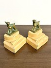 Vintage Art Deco Lamb Deer Metal And Brass Bookends Sellright Giftwares Corp Mcm