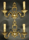 Large Pair Wall Sconces Louis Xv   Baroque Style - Gilt Bronze - French Antique
