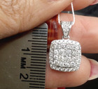 1 Ct Round Cluster Diamond Halo Pendant Charm Necklace 14k White Gold Over