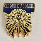 Vintage Cirque Du Soleil Lapel Pin Hat Tie Tac Blue Gold Enamel Brass Souvenir