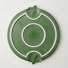 Rare Vintage Bordallo Pinheiro Majolica Handled Cake Plate Grape Basket Weave