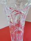 Vintage Crystal Vase W star Burst   Clear Cuts 8 1 2 