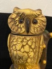 Vtg Mechanical    owl Cast Iron Coin Bank    The Book Of Knowledge Collection Repro