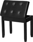 Premium Black Multi-functional Wood Piano Bench Plush Cushion   Spacious Storage